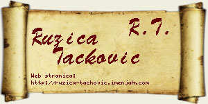 Ružica Tacković vizit kartica